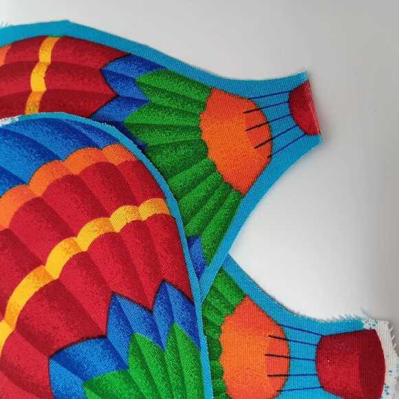 Hot Air Balloons And Kites Fabric Cutout 49 Pieces For Applique Crafting Rainbow - Picture 15 of 15